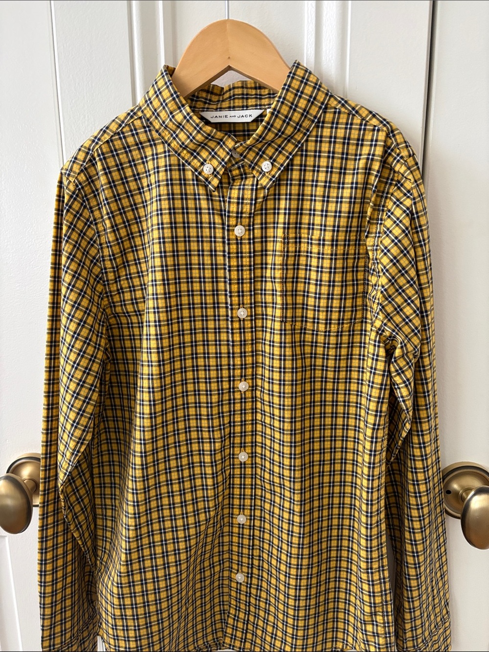 NWT Janie and Jack boys plaid button down